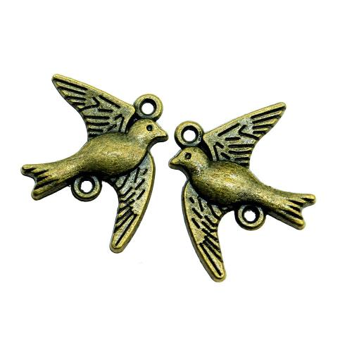 Zinc Alloy Animal Pendants, Bird, plated, DIY & 1/1 loop [