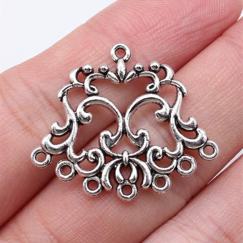 Zinc Alloy Charm Connector, antique silver color plated, DIY & 1/7 loop 