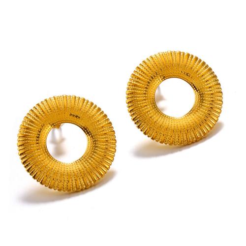 Stainless Steel Stud Earring, 304 Stainless Steel, 18K gold plated, Fine Polishing & fashion jewelry & for woman, golden 