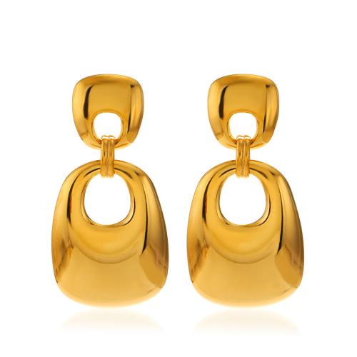 Stainless Steel Drop Earring, 304 Stainless Steel, 18K gold plated, fashion jewelry & for woman, golden 