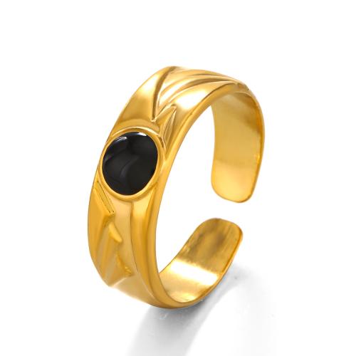 Emaille Edelstahl Ringe, 304 Edelstahl, 18K vergoldet, Modeschmuck & für Frau, goldfarben, verkauft von PC[