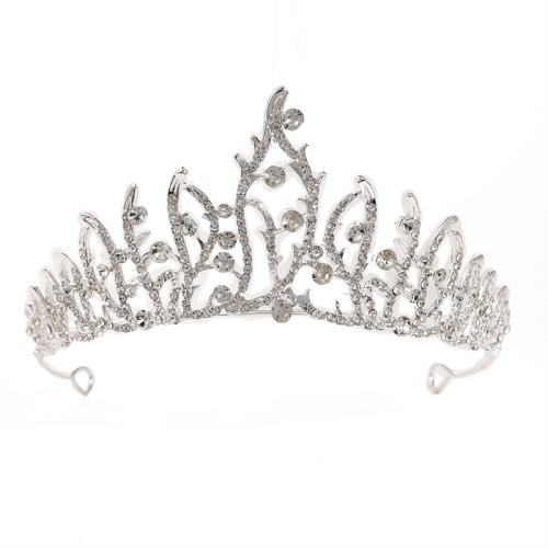 Braut Diademe, Zinklegierung, Modeschmuck & für Frau & mit Strass, Silberfarbe, length 145mm, width 138mm, height 63mm, verkauft von PC