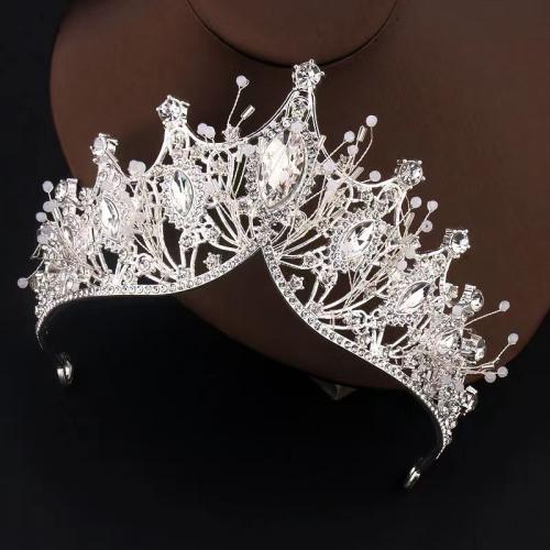 Braut Diademe, Zinklegierung, Modeschmuck & für Frau & mit Strass, keine, diameter 140mm, height 85mm, verkauft von PC