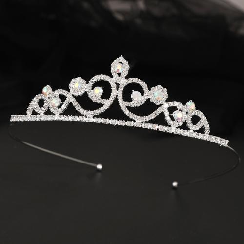 Braut Diademe, Zinklegierung, Modeschmuck & für Frau & mit Strass, Silberfarbe, length 141mm, width 123mm, height 33mm, verkauft von PC