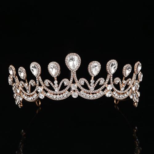 Bridal Tiaras, Zinc Alloy, fashion jewelry & for woman & with rhinestone diameter 170mm, height 55mm 