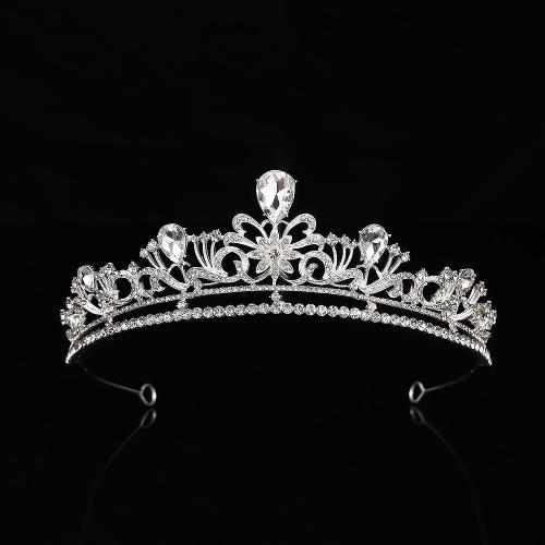 Tiaras nupciales, aleación de zinc, con Cristal, Joyería & para mujer & con diamantes de imitación, diameter 153mm, height 50mm, Vendido por UD