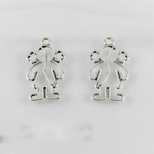 Zinc Alloy Jewelry Pendants, Girl, antique silver color plated, DIY & hollow Approx 3mm, Approx 