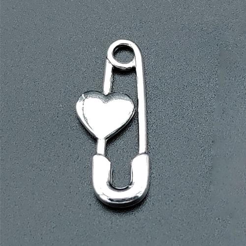 Zinc Alloy Jewelry Pendants, Safety Pin, antique silver color plated, DIY Approx 3mm, Approx 