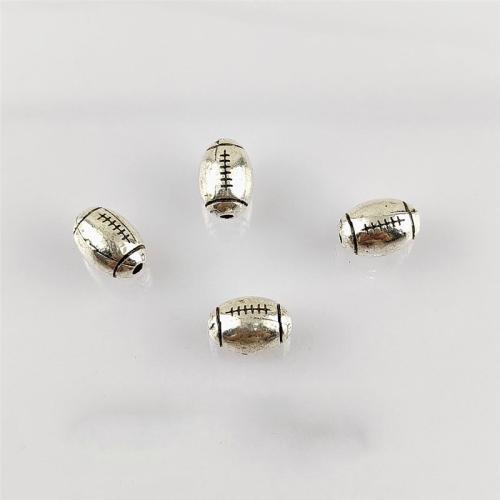 Zinc Alloy Jewelry Beads, Rugby Ball, antique silver color plated, DIY Approx 1.5mm, Approx [