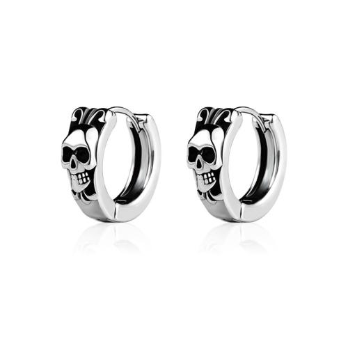 Stainless Steel Huggie Hoop Earring, 304 Stainless Steel, punk style & Unisex, original color 