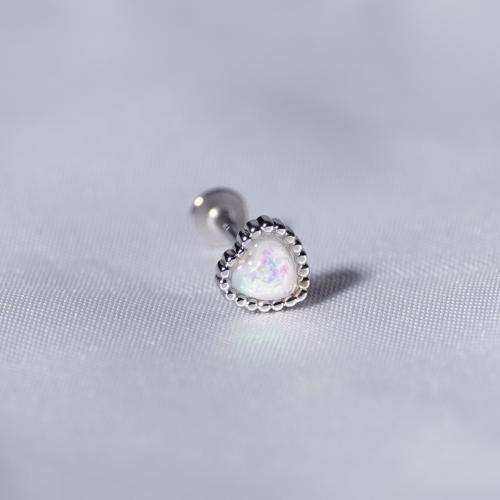 Anillo de acero inoxidable del labio, acero inoxidable 304, con Ópalo & Ojo de gato, pulido, diferentes materiales para la opción & unisexo & diverso tamaño para la opción, más colores para la opción, Vendido por UD