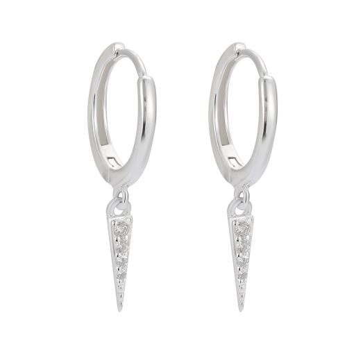 Sterling Silver Drop Earring, 925 Sterling Silver, fashion jewelry & for woman & with rhinestone 