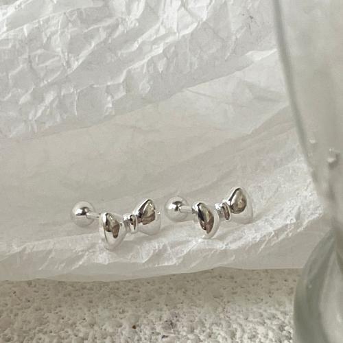 Sterling Silver Stud Earring, Argent sterling 925, Noeud papillon, bijoux de mode & pour femme Vendu par paire