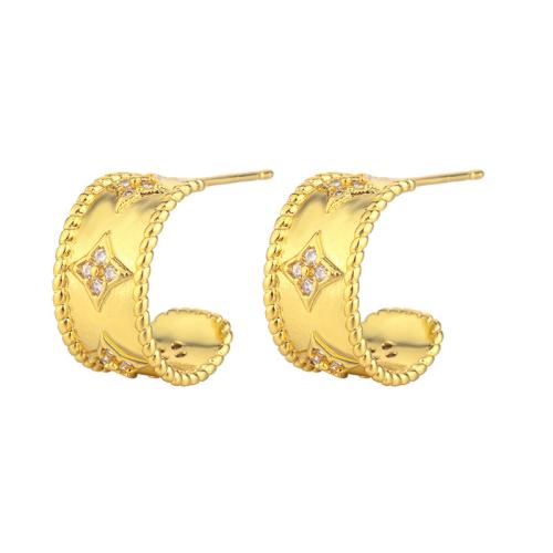 Cubic Zirconia Micro Pave Brass Earring, fashion jewelry & micro pave cubic zirconia & for woman 