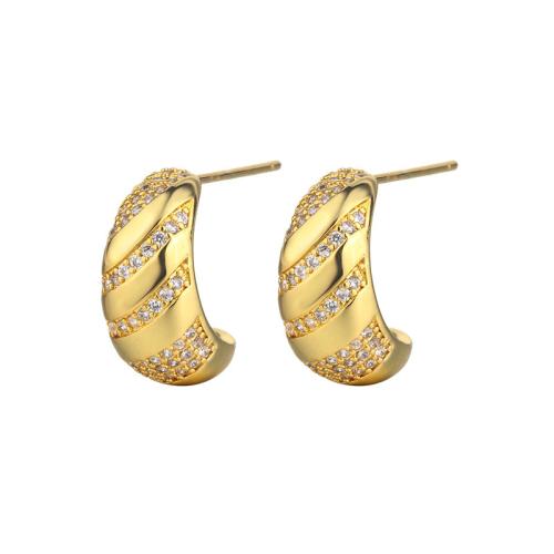 Cubic Zirconia Micro Pave Brass Earring, fashion jewelry & micro pave cubic zirconia & for woman 