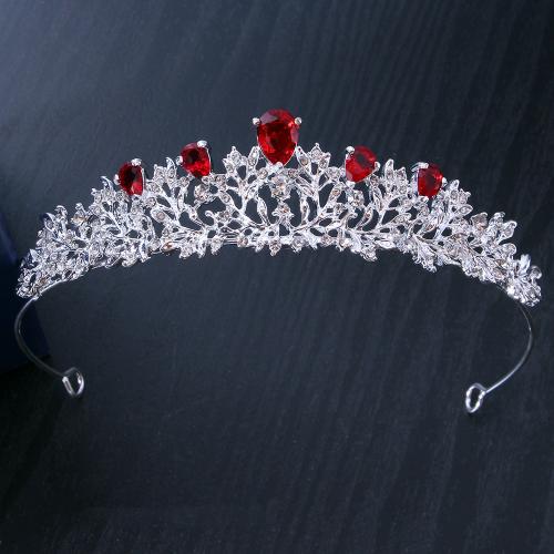 Bridal Tiaras, Zinc Alloy, with Cubic Zirconia, fashion jewelry & for woman & with rhinestone width 140mm, height 35mm 