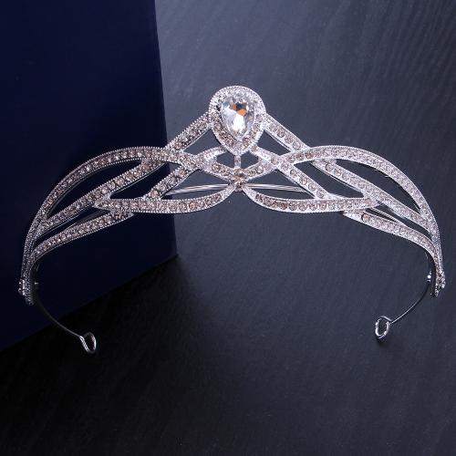 Bridal Tiaras, Zinc Alloy, fashion jewelry & for woman & with rhinestone width 153mm, height 50mm 