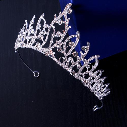 Bridal Tiaras, Zinc Alloy, fashion jewelry & for woman & with rhinestone width 153mm, height 70mm 