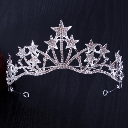 Bridal Tiaras, Zinc Alloy, Star, fashion jewelry & for woman & with rhinestone width 153mm, height 58mm 