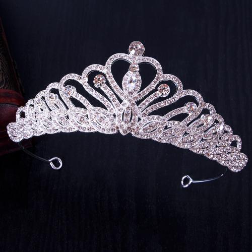 Tiaras nupciales, aleación de zinc, Joyería & para mujer & con diamantes de imitación, más colores para la opción, width 150mm, height 51mm, Vendido por UD