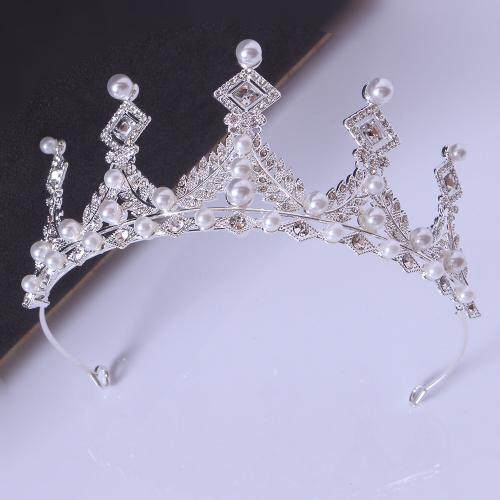 Bridal Tiaras, Zinc Alloy, fashion jewelry & for woman & with rhinestone width 140mm, height 65mm 