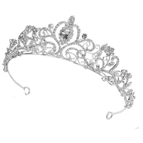 Braut Diademe, Zinklegierung, verschiedene Stile für Wahl & für Frau & mit Strass, keine, width 160mm, height 50mm, verkauft von PC