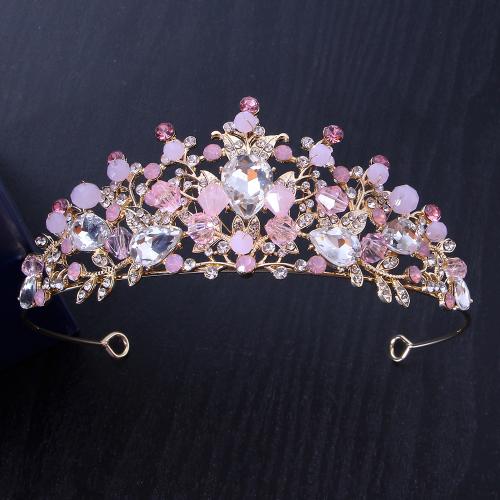 Braut Diademe, Zinklegierung, mit Kristall, Modeschmuck & für Frau & mit Strass, width 135mm, height 50mm, verkauft von PC