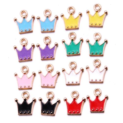 Zinc Alloy Enamel Pendants, Crown, KC gold color plated, DIY Approx 2mm, Approx [