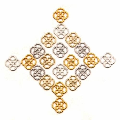 Zinc Alloy Charm Connector, Four Leaf Clover, plated, DIY Approx 