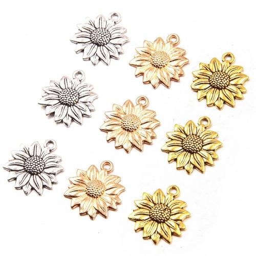 Zinc Alloy Flower Pendants, Sunflower, plated, DIY Approx 1mm, Approx [