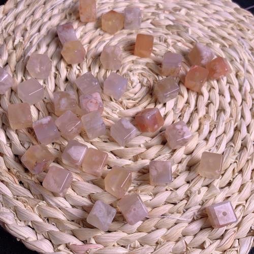 Agate Beads, Cherry Blossom Agate, Square, DIY, pink, 12.2mm 