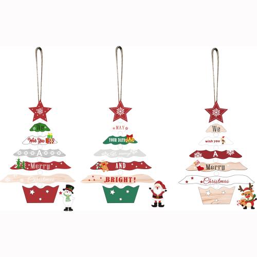 Décoration de Noël suspendus, trois-ply-board, avec Chanvre, Conception de Noël & styles différents pour le choix, Vendu par PC