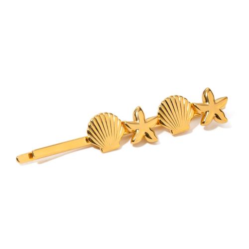 Hair Slide, 304 Stainless Steel, fashion jewelry & for woman, golden 