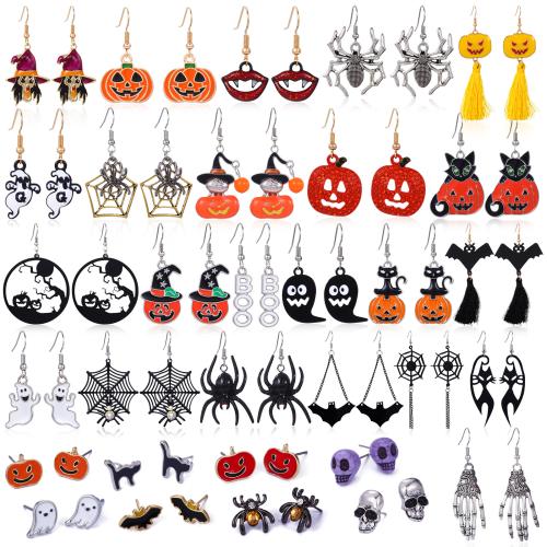 aleación de zinc Pendientes con Colgantes, chapado, Diseño de Halloween & diferentes estilos para la opción & para mujer, Vendido por Par