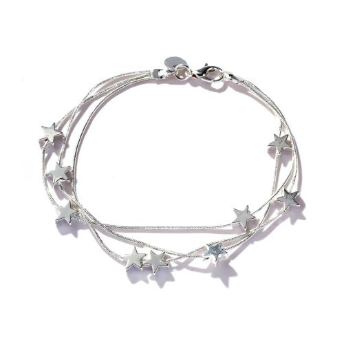 Bracelets en laiton, Placage, styles différents pour le choix & pour femme, argent, Vendu par PC