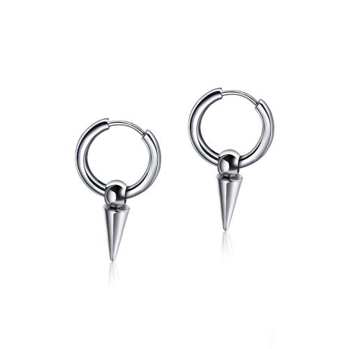 Stainless Steel Drop Earring, 304 Stainless Steel, polished, for man, original color 