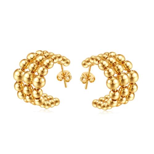 Boucles d'oreilles en acier titane, Placage, pour femme, doré, Vendu par paire