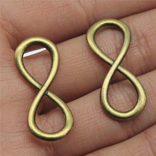 Zinc Alloy Charm Connector, Infinity, antique bronze color plated, DIY & 1/1 loop 