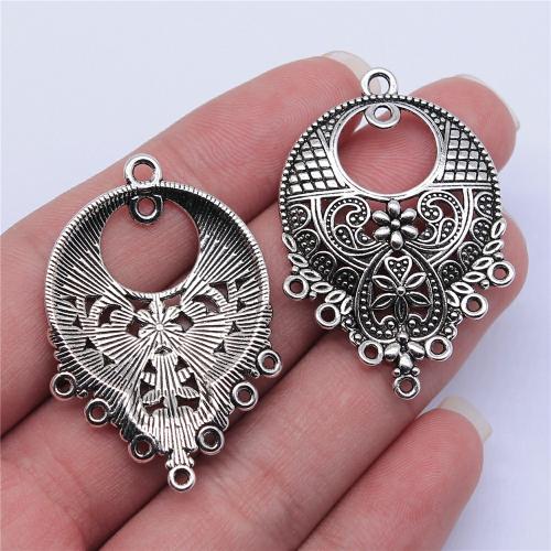 Zinc Alloy Charm Connector, antique silver color plated, 2/7loop & DIY 