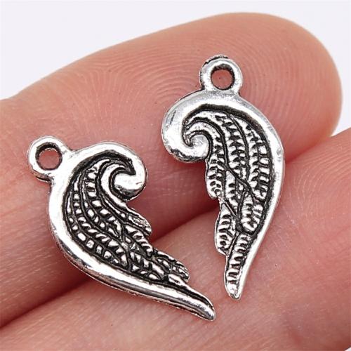 Wing Shaped Zinc Alloy Pendants, antique silver color plated, DIY [