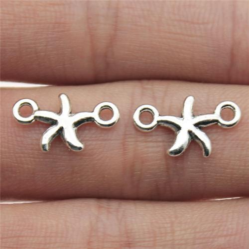 Zinc Alloy Charm Connector, Starfish, plated, DIY & 1/1 loop 