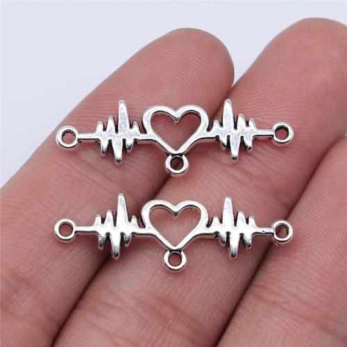 Zinc Alloy Charm Connector, Electrocardiographic, plated, DIY & 2/1 loop 