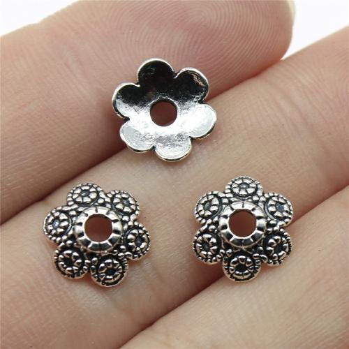 Zinc Alloy Bead Caps, Flower, antique silver color plated, DIY 