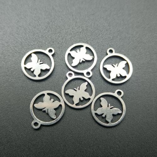 Stainless Steel Animal Pendants, 304 Stainless Steel, Butterfly, DIY, original color Approx 