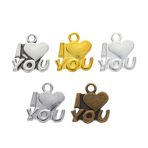 Zinc Alloy Heart Pendants, Alphabet Letter, plated, DIY Approx 