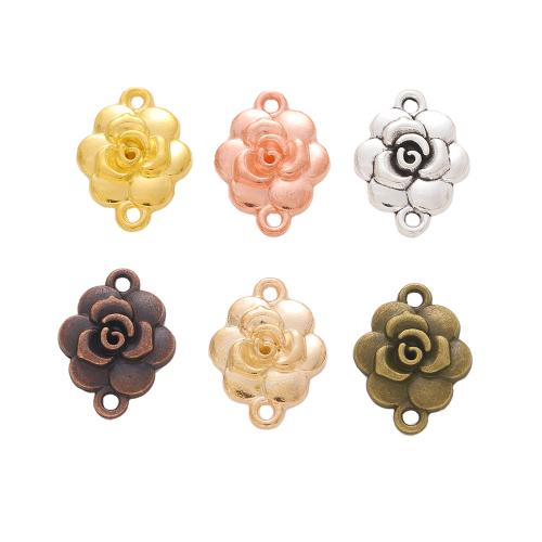 Flower Zinc Alloy Connector, Rose, plated, DIY & 1/1 loop Approx 