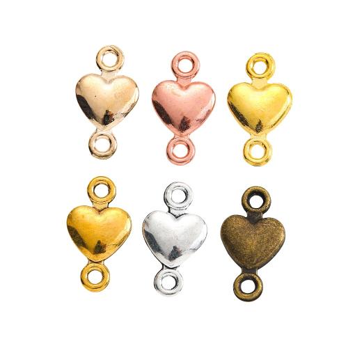 Zinc Alloy Charm Connector, Heart, plated, DIY & 1/1 loop Approx 