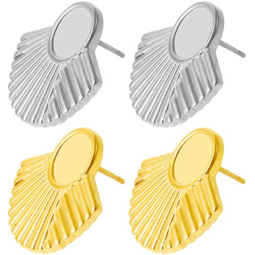 Stainless Steel Earring Stud Component, 304 Stainless Steel, Vacuum Ion Plating, DIY & for woman 