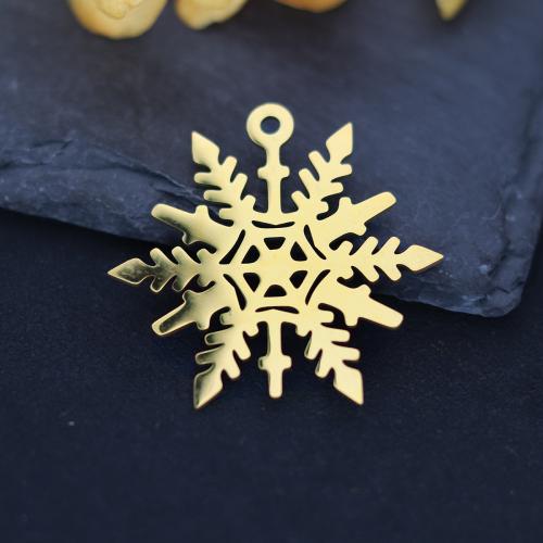 Stainless Steel Pendants, 304 Stainless Steel, Snowflake, plated, DIY 