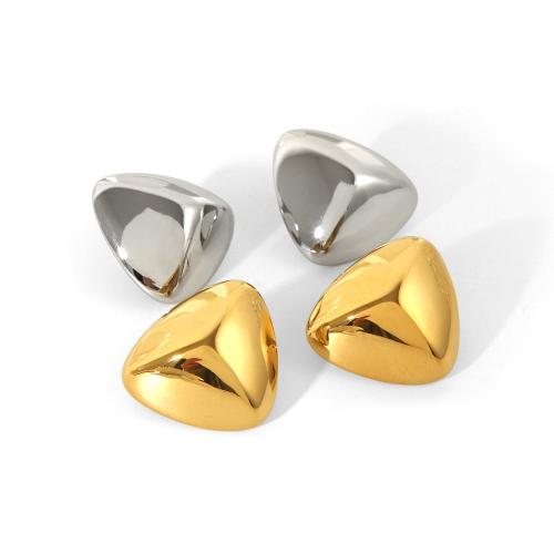 Titanium Steel Stud Earring, Triangle, plated, fashion jewelry 